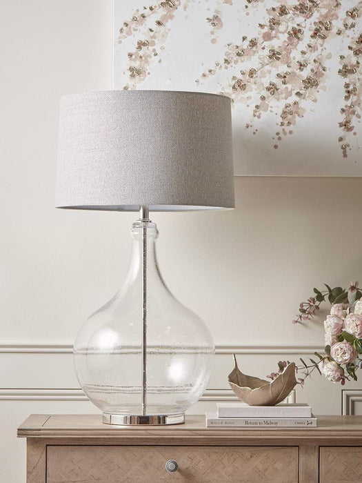 Oversized Dimpled Glass Table Lamp