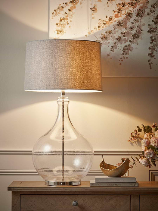 Oversized Dimpled Glass Table Lamp