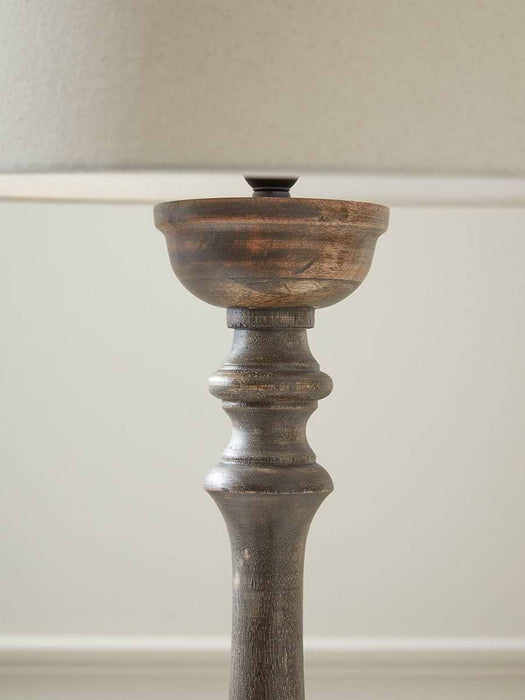 Greywash Turned Floor Lamp