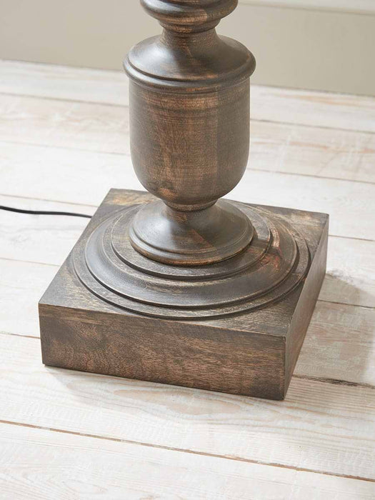 Greywash Turned Floor Lamp