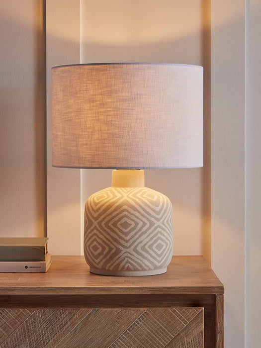 Taupe Diamond Table Lamp