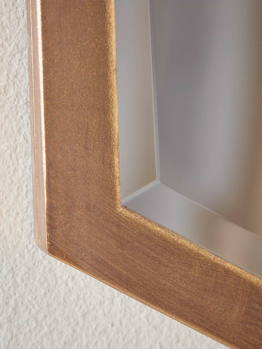 Antique Brass Hexagon Mirror