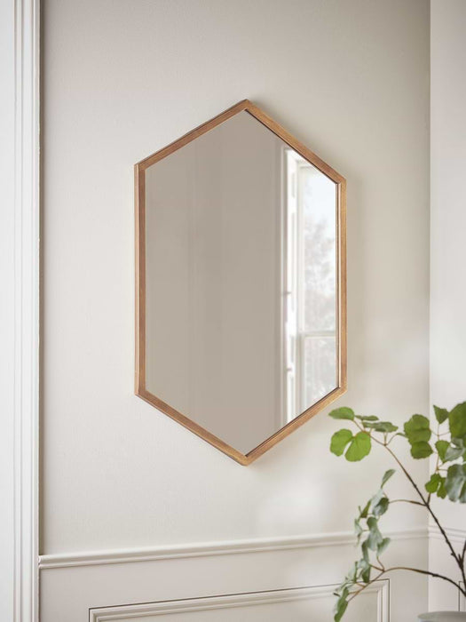 Antique Brass Hexagon Mirror