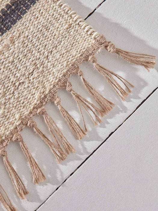 Jute & Black Striped Runner