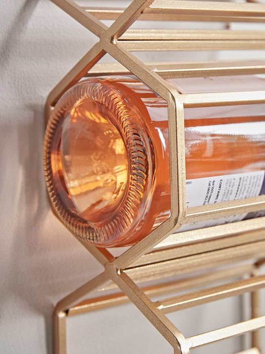 Hexagonal Wine Rack - Gold
