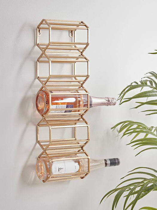 Hexagonal Wine Rack - Gold