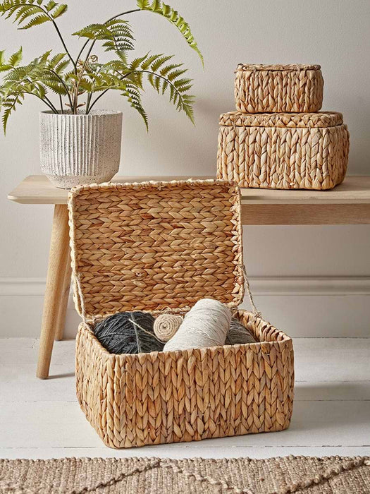 Three Hyacinth Storage Baskets
