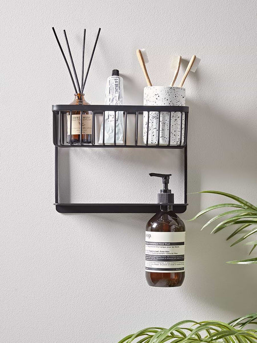 Iron Bathroom Shelf - Black