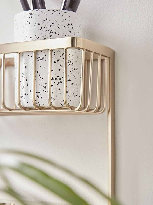 Iron Bathroom Shelf - Brass