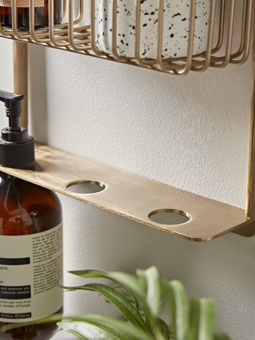 Iron Bathroom Shelf - Brass