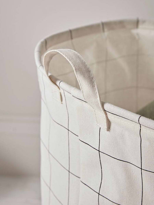 Black & White Checked Laundry Basket