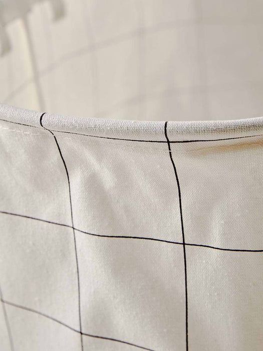 Black & White Checked Laundry Basket