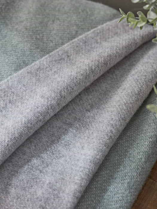 Soft Wool Reversible Throw - Sage & Grey