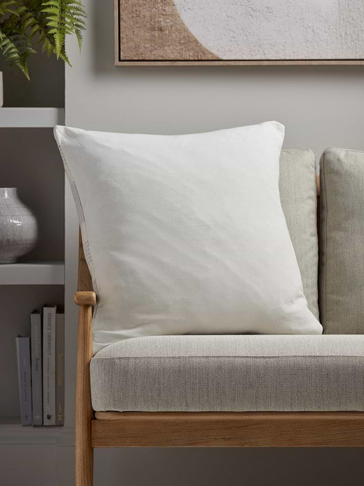 Stripe Organic Cotton Square Cushion - Natural