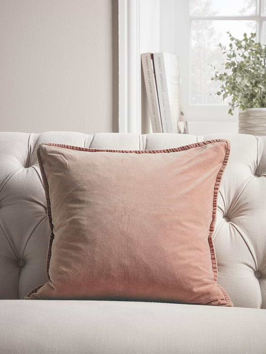 Velvet Square Cushion Cover - Burnt Rose