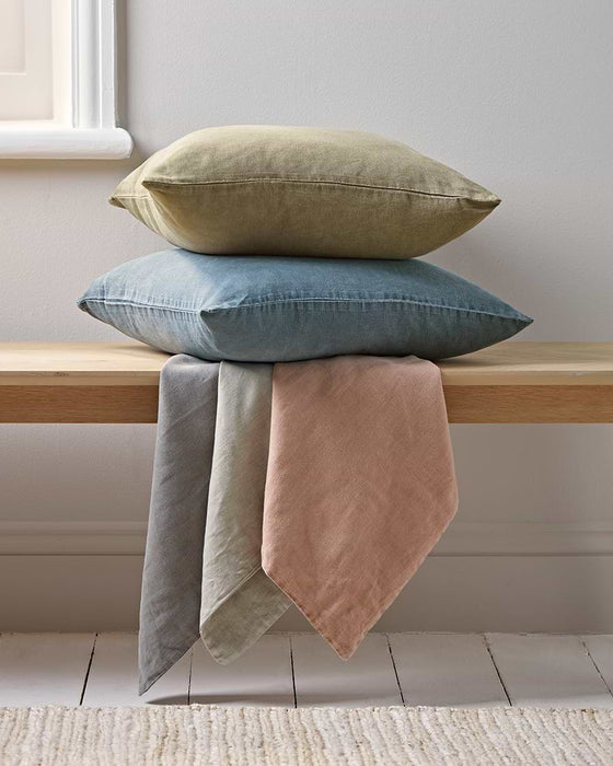 Linen Square Cushion Cover - Olive
