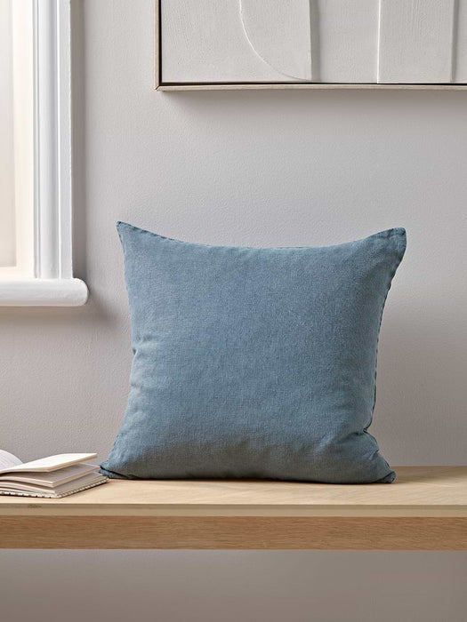 Linen Square Cushion Cover - French Blue