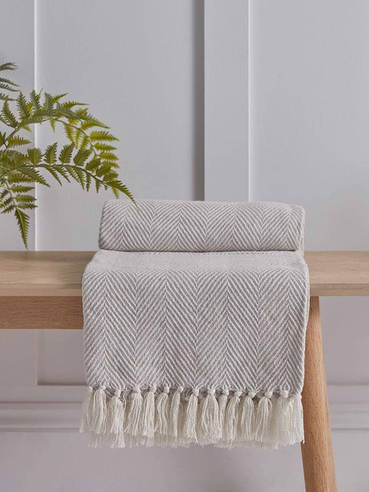 Grey Chevron Throw