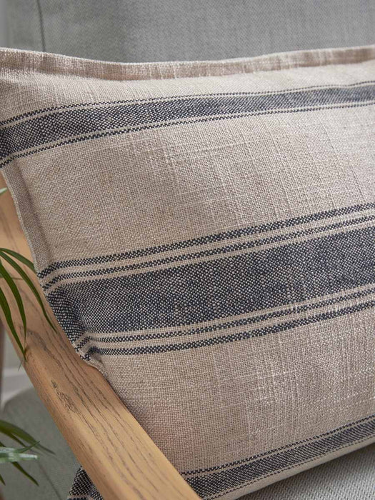 Black & Natural Striped Cushion Cover - Rectangle