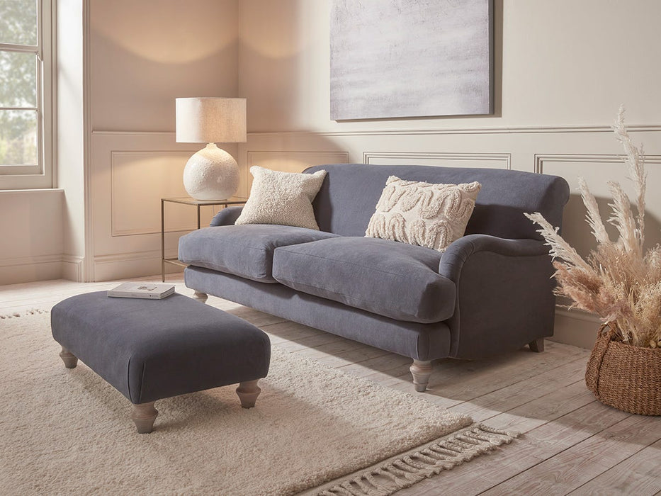 Reine Ottoman - Nordic Blue Cotton Linen