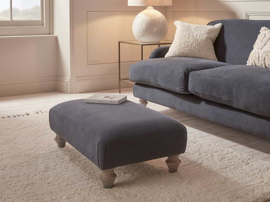 Reine Ottoman - Nordic Blue Cotton Linen