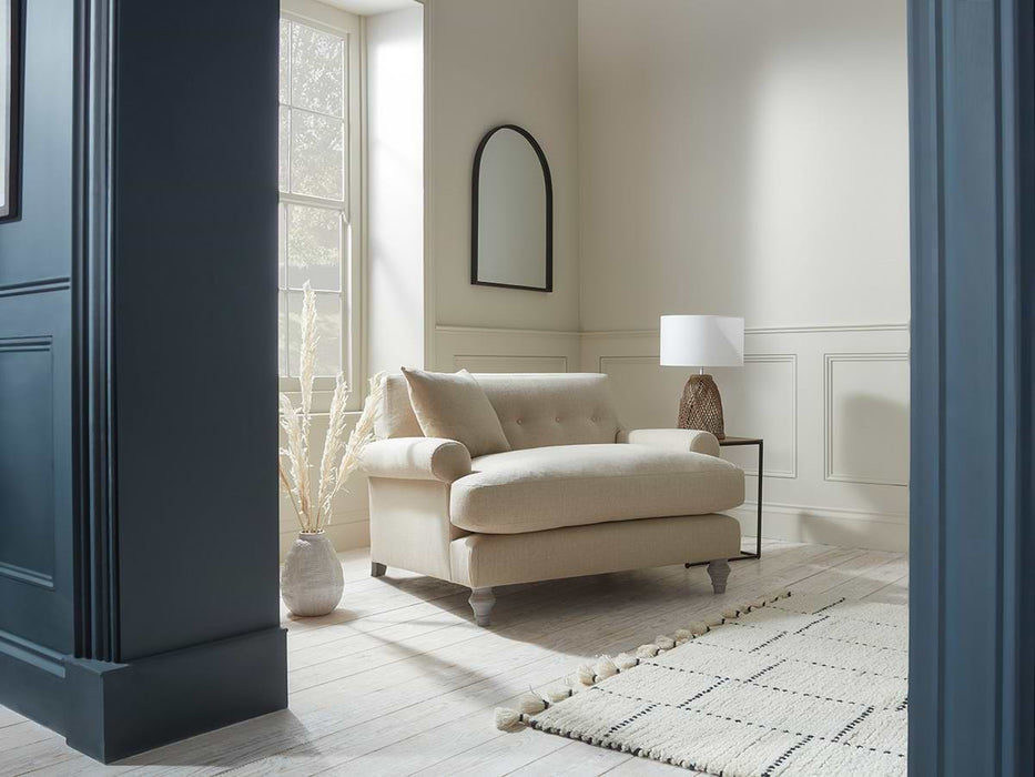 Visby Loveseat â€“ Sand Herringbone