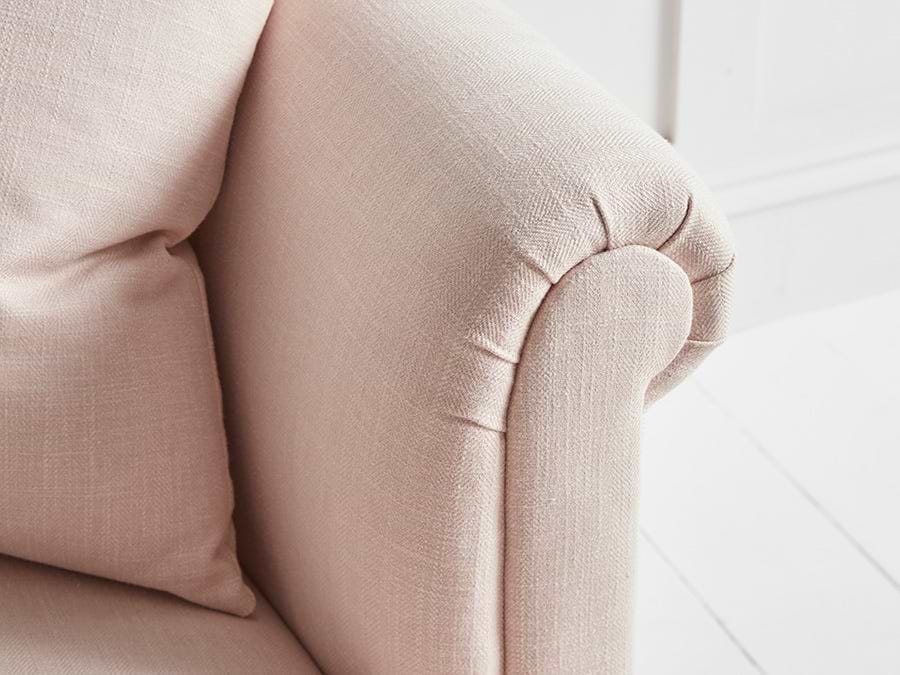 Artes Three Seater Sofa â€“ Soft Rose Cotton Linen