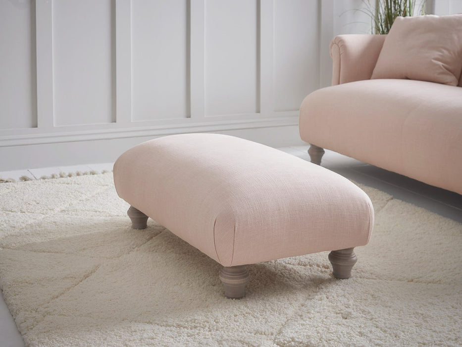 Artes Ottoman â€“ Soft Blush Herringbone