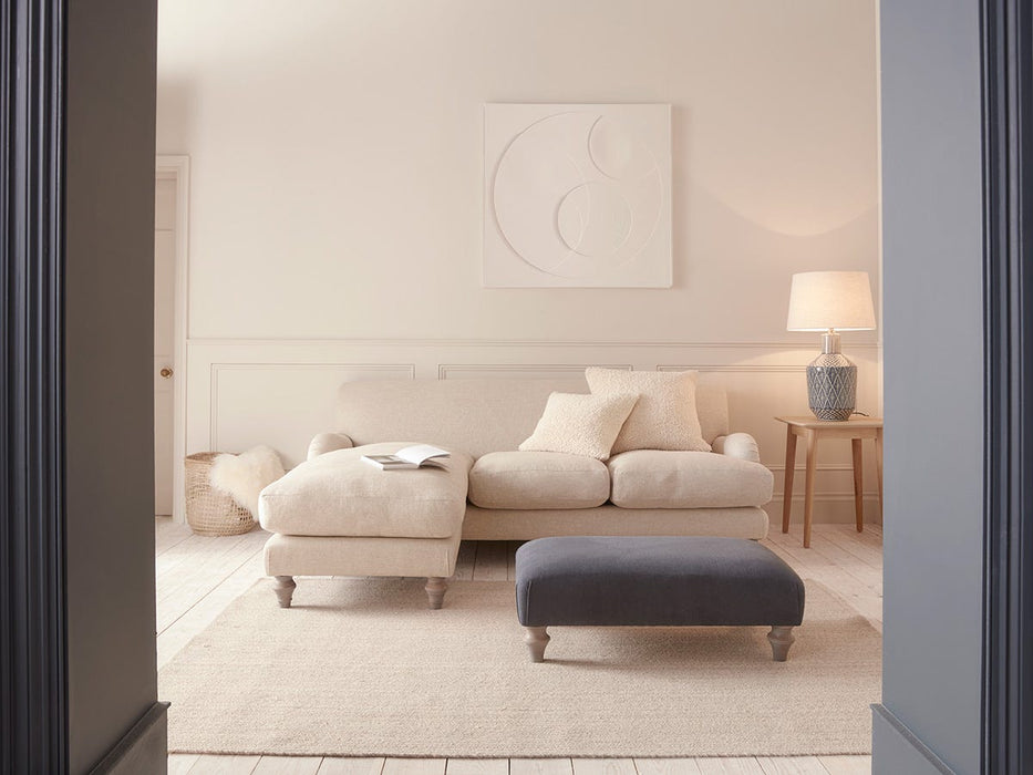 Reine Chaise Right Hand Facing Sofa Oat Cotton Linen
