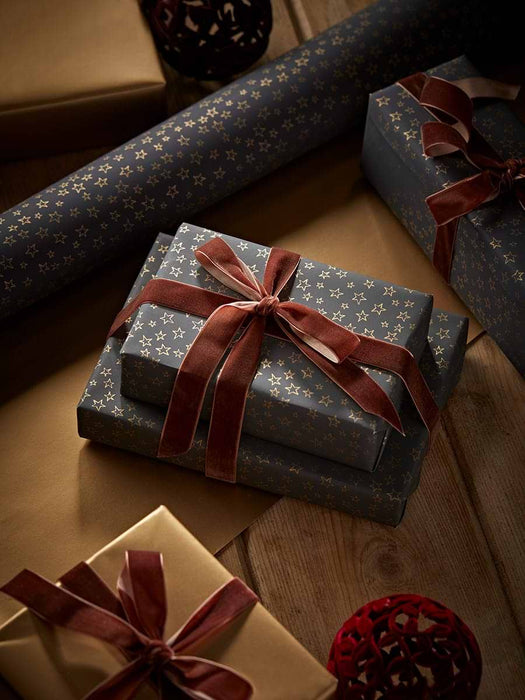 Gold & Star Luxury Reversible Wrapping Paper - 10m