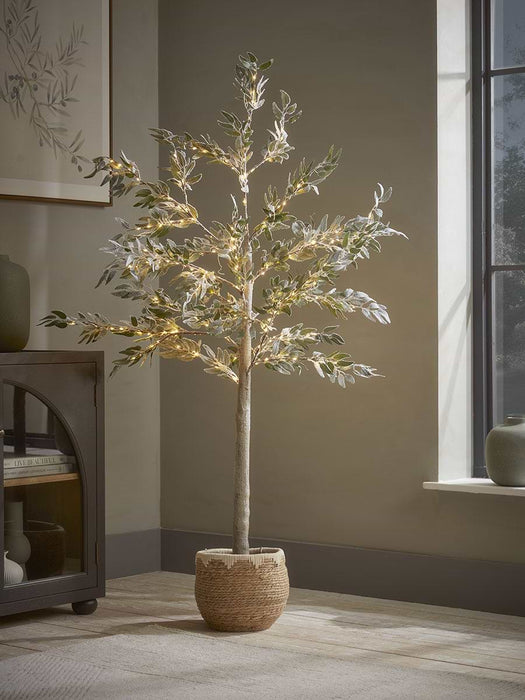 Indoor Outdoor Light Up Faux Olive Tree