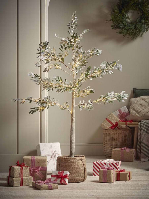 Indoor Outdoor Light Up Faux Olive Tree