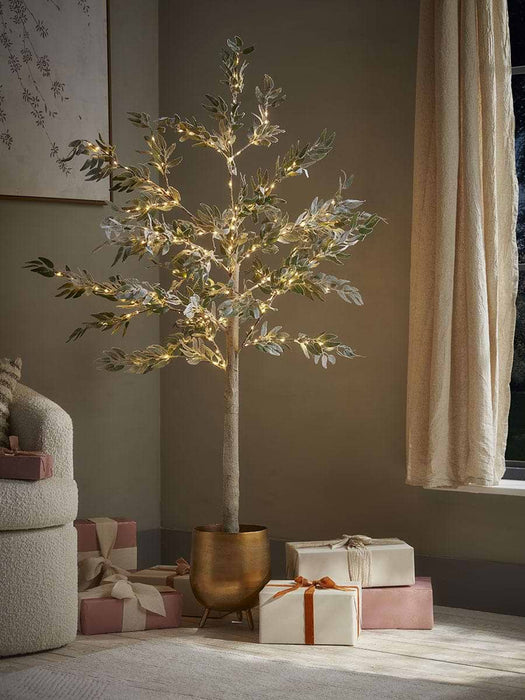 Indoor Outdoor Light Up Faux Olive Tree