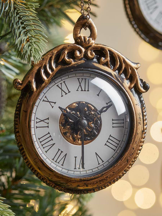 Six Gilded Clock Baubles