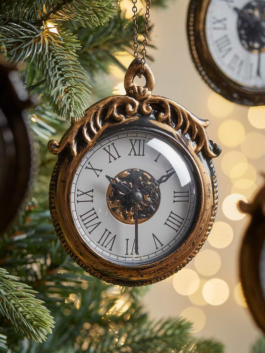Six Gilded Clock Baubles