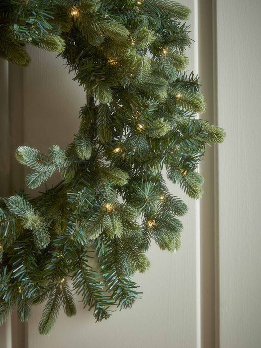 Young Pine Pre-Lit Wreath