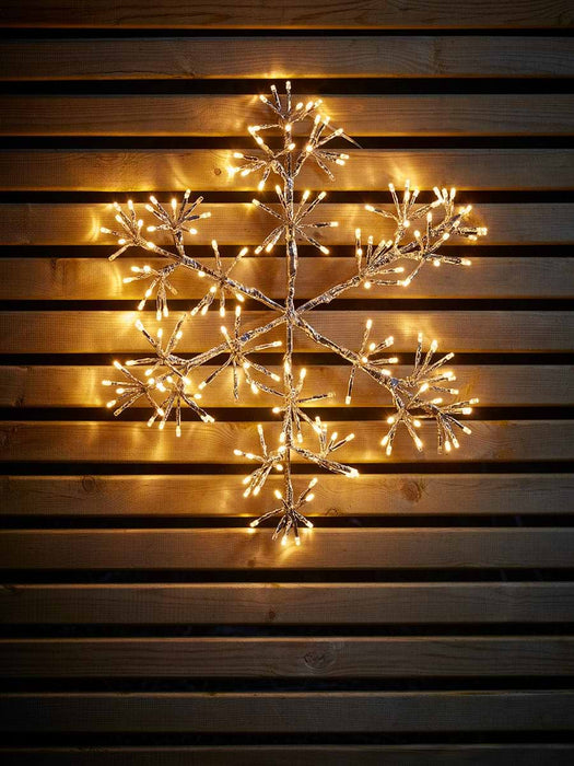 Indoor Outdoor Light Up Silver Snowflake