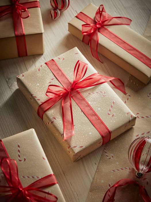 Candy Cane Recycled Wrapping Paper - 10m