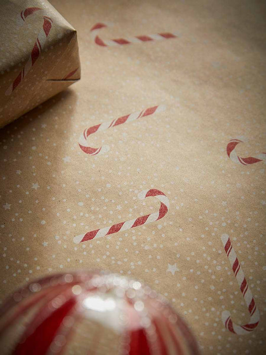 Candy Cane Recycled Wrapping Paper - 10m