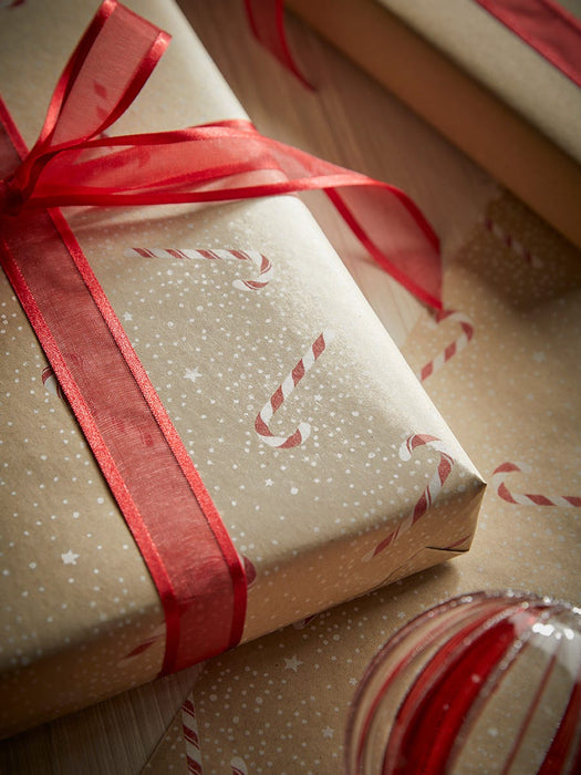 Candy Cane Recycled Wrapping Paper - 10m