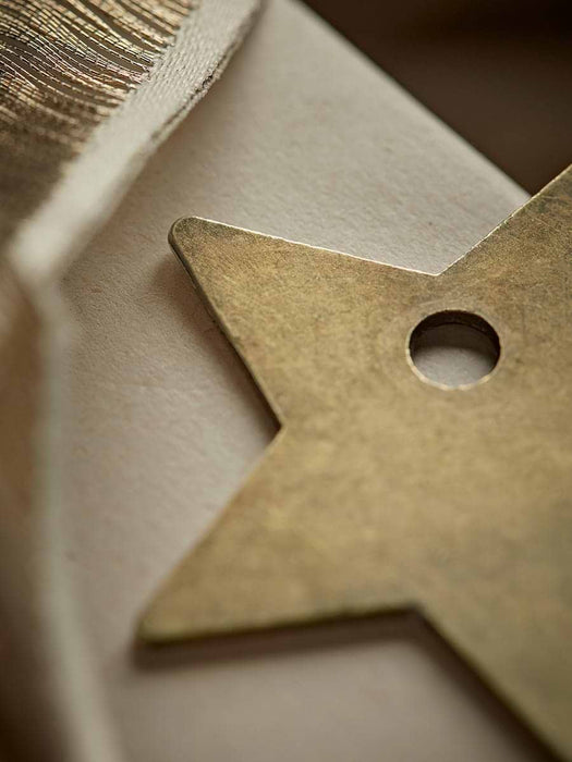 Six Distressed Metal Star Wrapping Charms