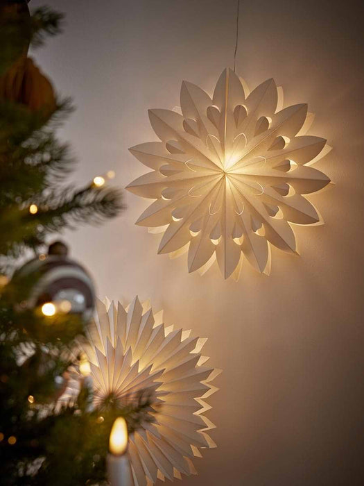 Light Up Paper Star - Cream - Large