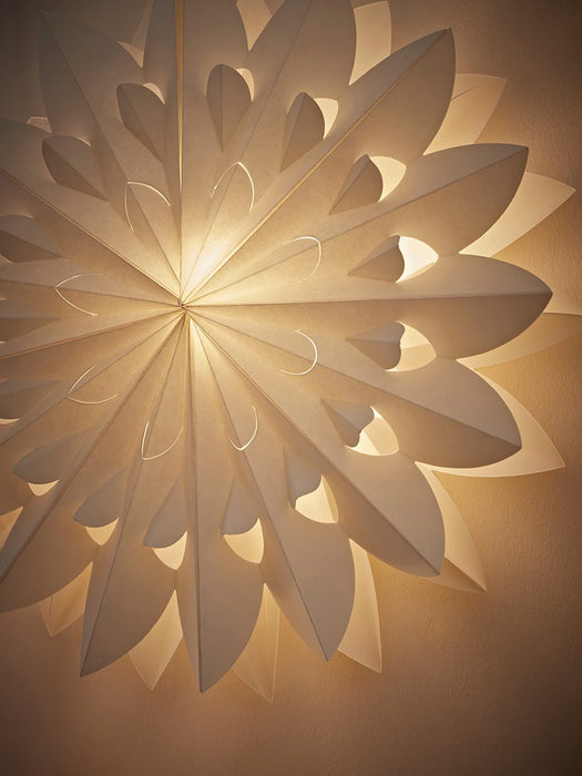 Light Up Paper Star - Cream - Large