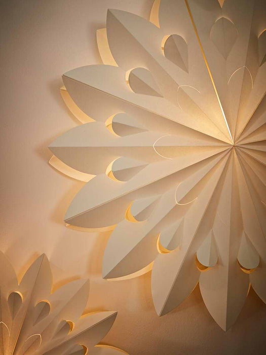 Light Up Paper Star - Cream - Large