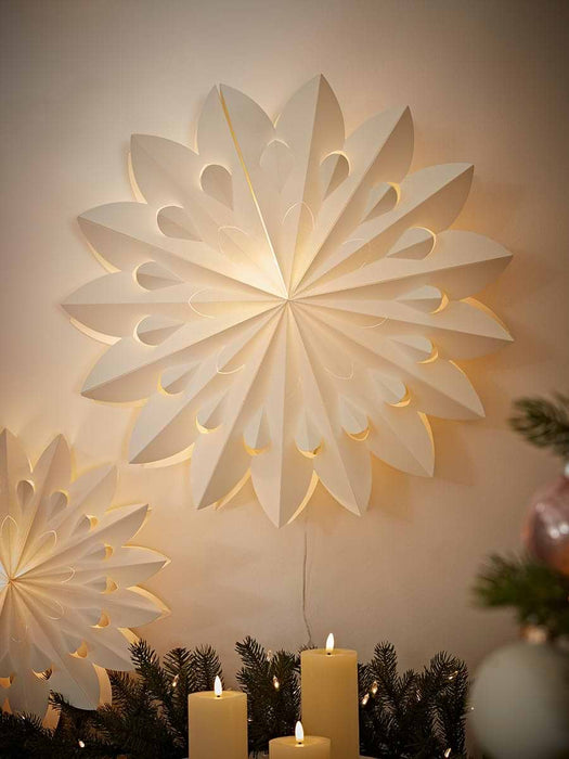 Light Up Paper Star - Cream - Large