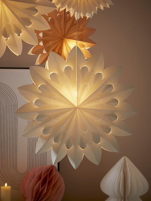 Light Up Paper Star - Cream - Large