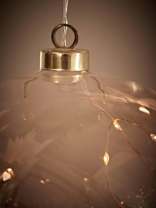 Oversized Light Up Glass Sphere - Amber - Small