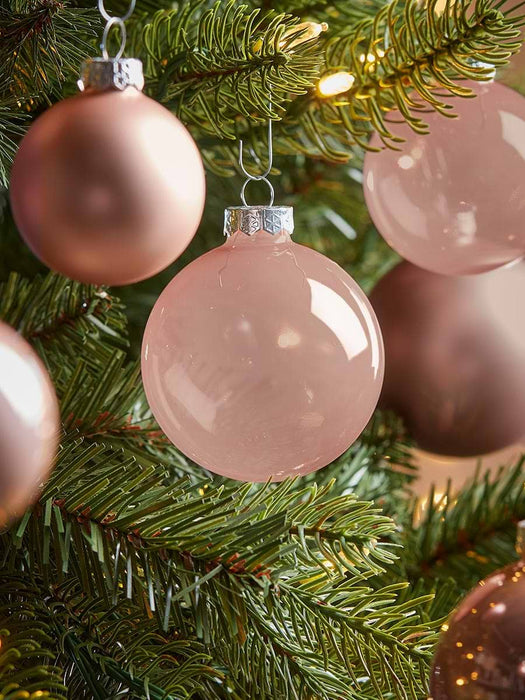 Glass Bauble Selection Box - Dusky Blush