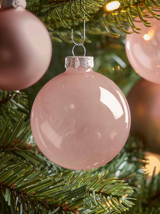 Glass Bauble Selection Box - Dusky Blush