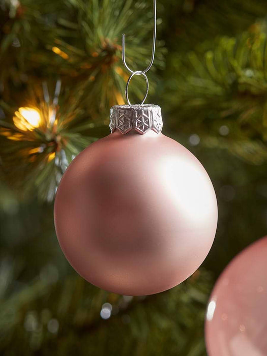 Glass Bauble Selection Box - Dusky Blush